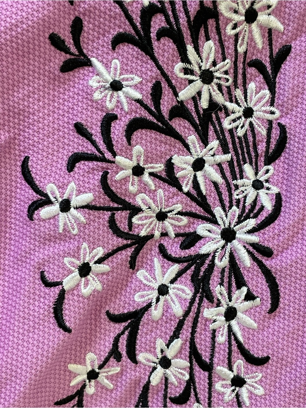 Bob Mackie Wearable Art Lavender Jacket Black and White Floral Embroidery Size M - Picture 6 of 9